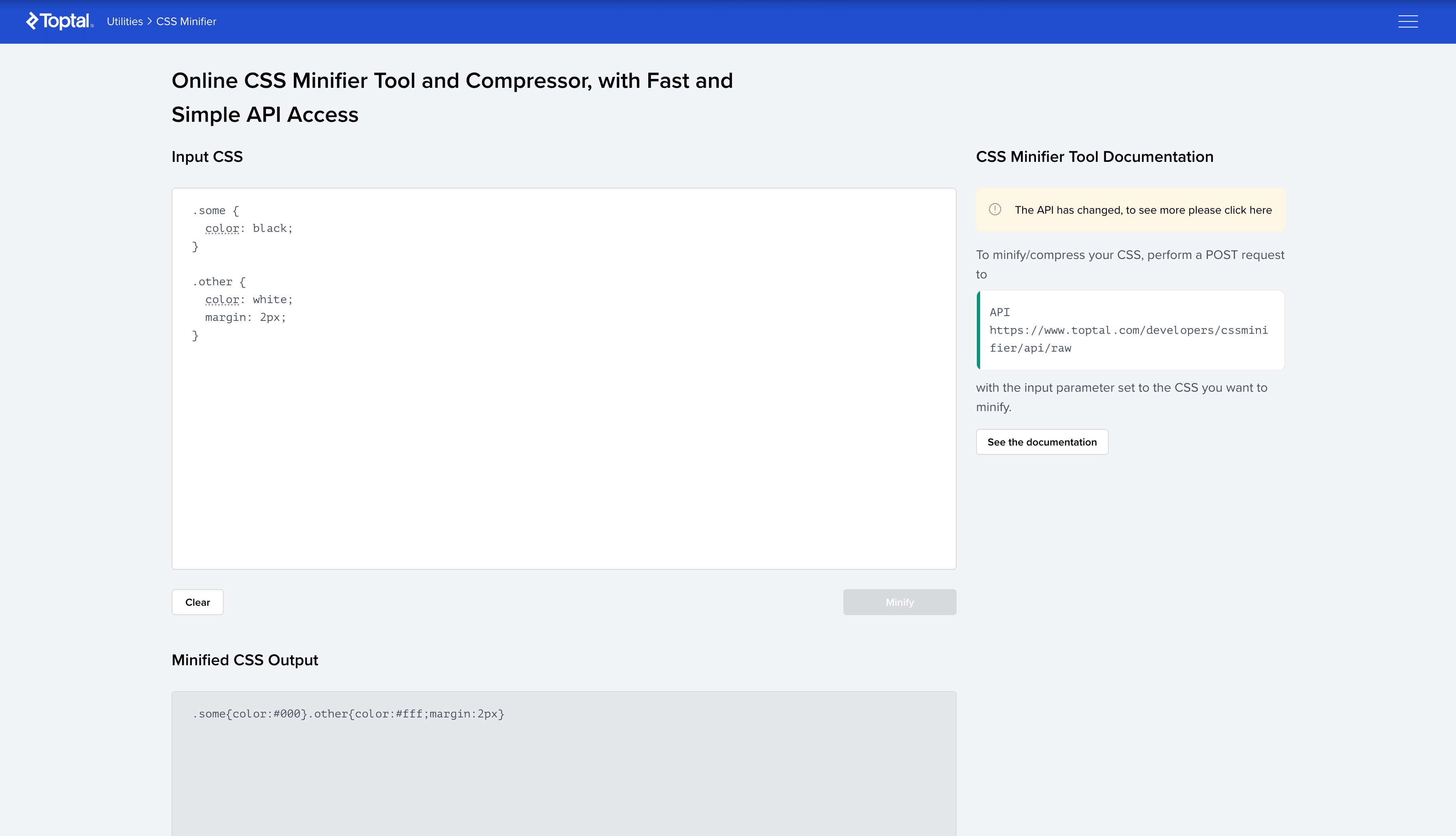 CSS Minifier project image